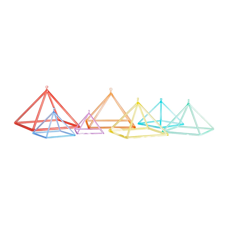 Crystal Singing Pyramid Set 3"-14" Quartz Triangle Sound Healing Chakra Instrument