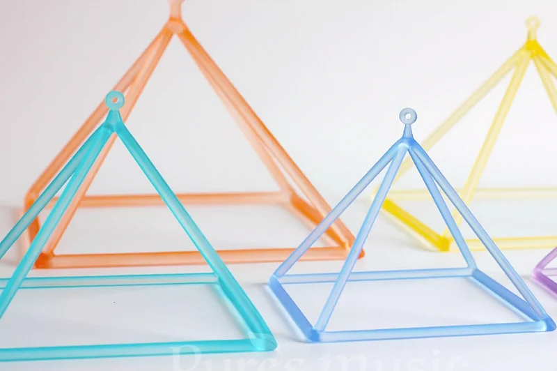 Crystal Singing Pyramid Set 3"-14" Quartz Triangle Sound Healing Chakra Instrument