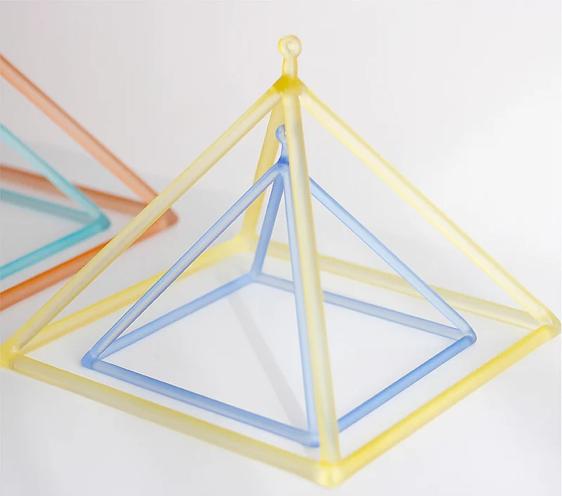 Crystal Singing Pyramid Set 3"-14" Quartz Triangle Sound Healing Chakra Instrument