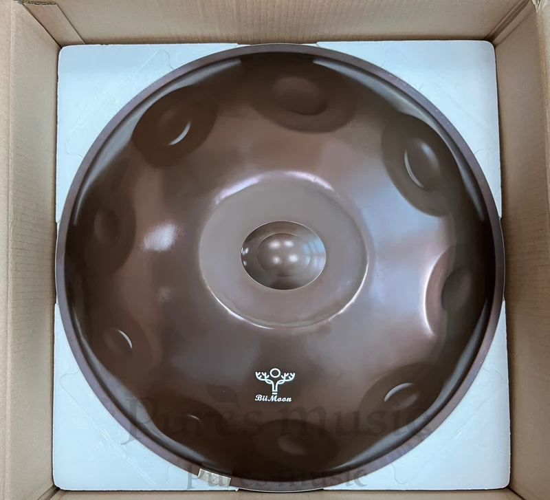 BiiMoon Ember Steel Handpan Classic Brown Kurd Amara Hang Drum