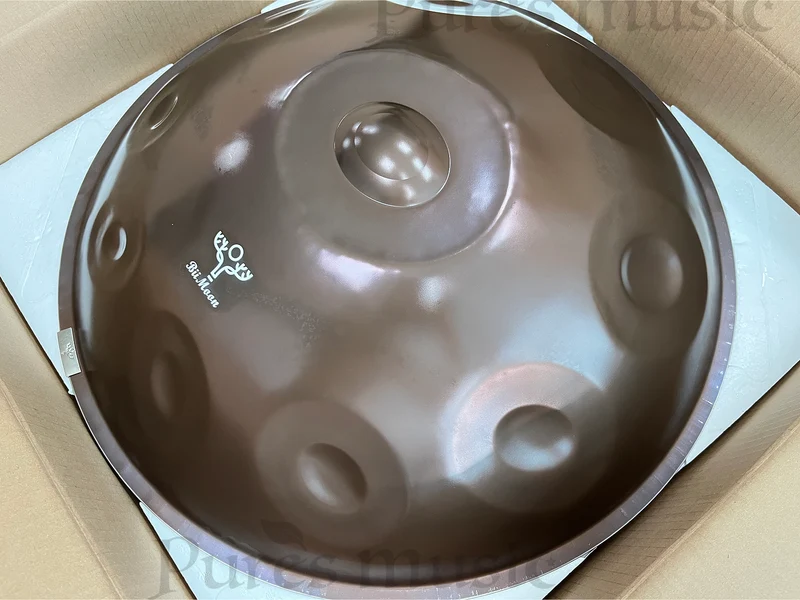 BiiMoon Ember Steel Handpan Classic Brown Kurd Amara Hang Drum