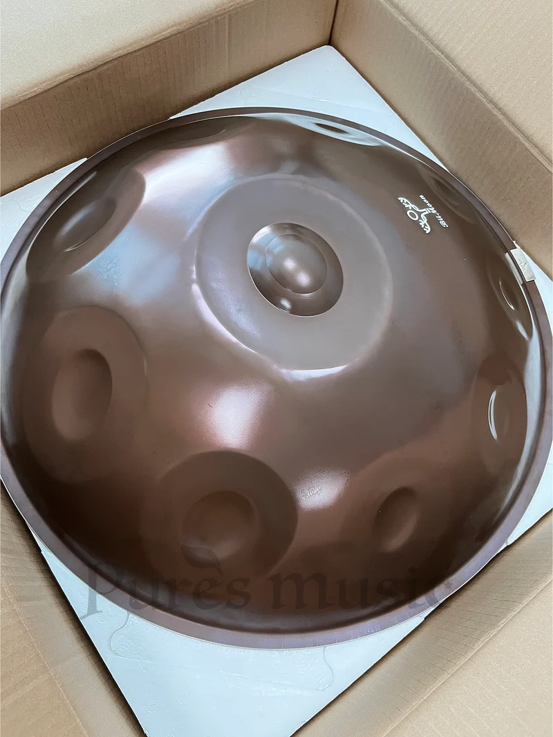 BiiMoon Ember Steel Handpan Classic Brown Kurd Amara Hang Drum