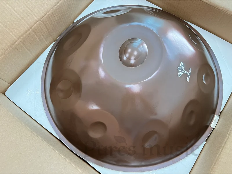BiiMoon Ember Steel Handpan Classic Brown Kurd Amara Hang Drum