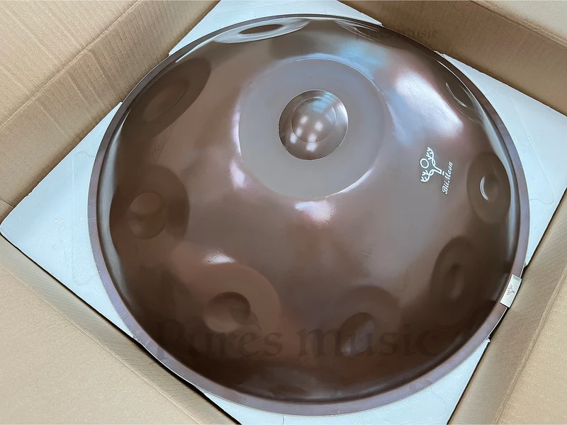 BiiMoon Ember Steel Handpan Classic Brown Kurd Amara Hang Drum