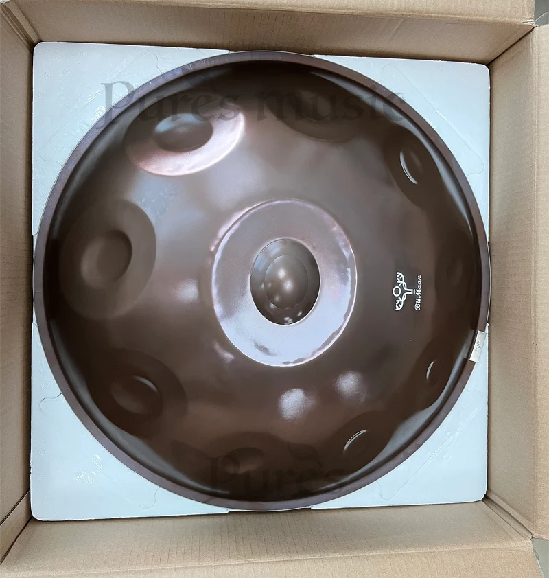 BiiMoon Ember Steel Handpan Classic Brown Kurd Amara Hang Drum
