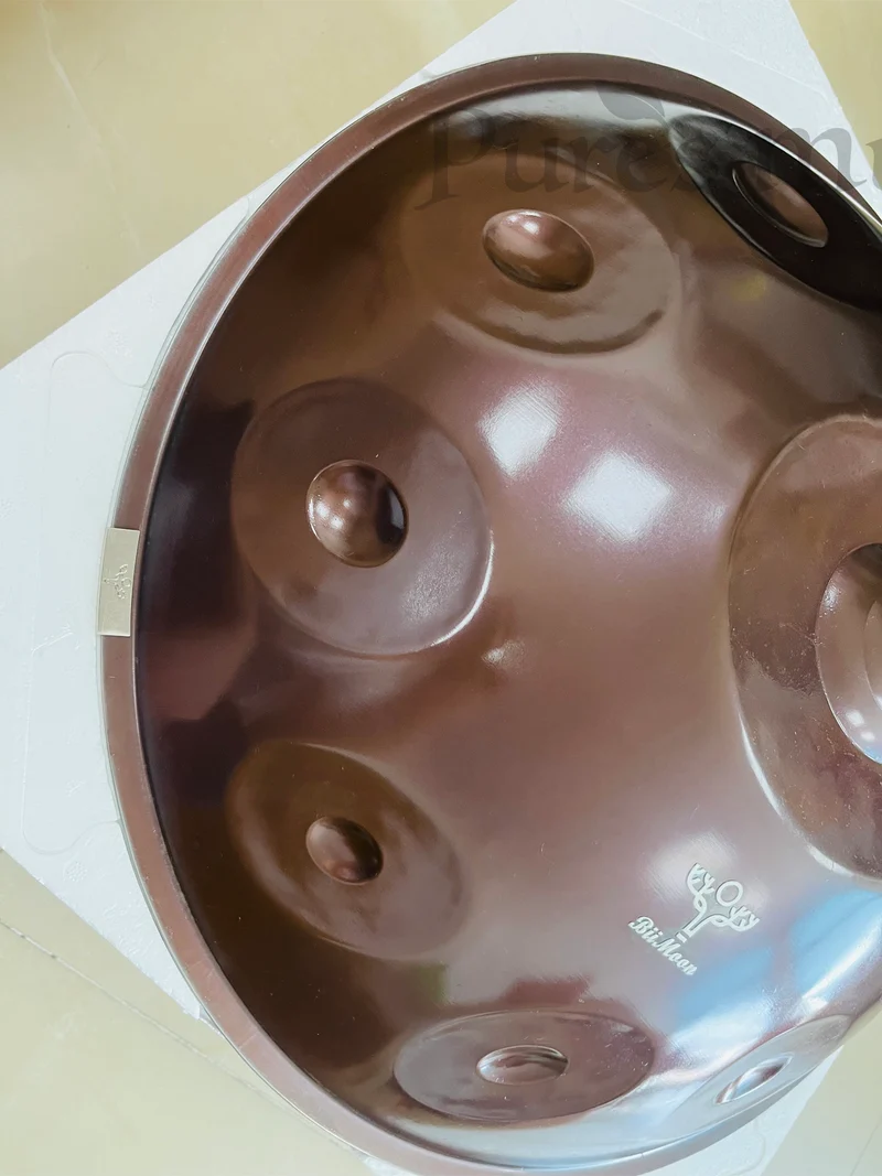 BiiMoon Ember Steel Handpan Classic Brown Kurd Amara Hang Drum
