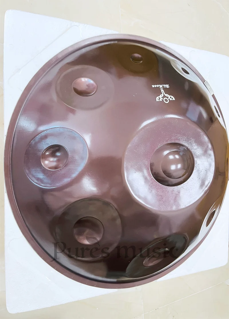 BiiMoon Ember Steel Handpan Classic Brown Kurd Amara Hang Drum