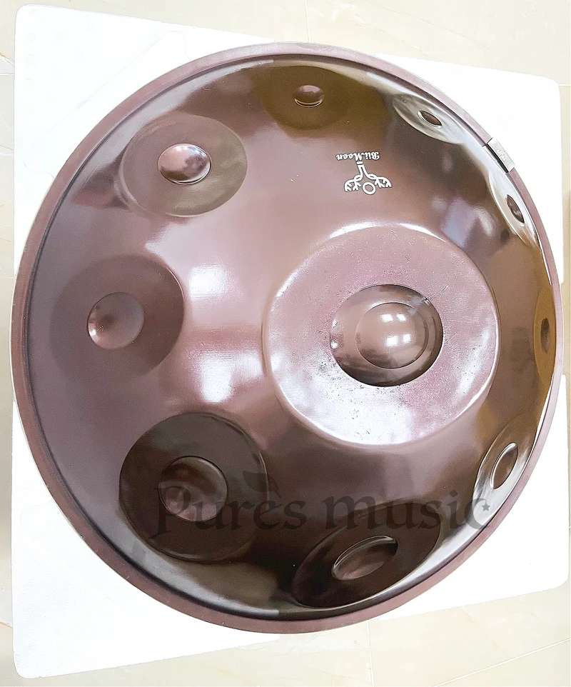 BiiMoon Ember Steel Handpan Classic Brown Kurd Amara Hang Drum