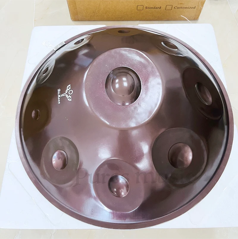 BiiMoon Ember Steel Handpan Classic Brown Kurd Amara Hang Drum