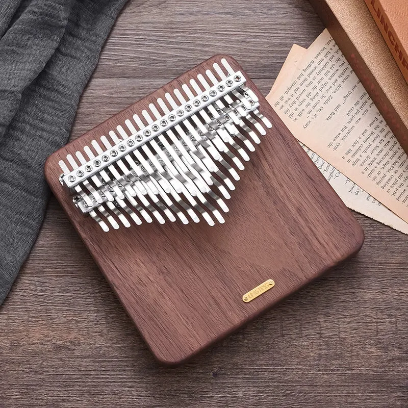 LingTing 42 Key Chromatic Kalimba Flat Solid Board Finger Thumb Piano Walnut Wood Piano