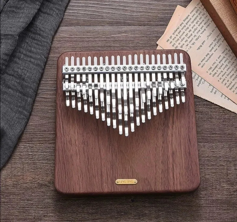 LingTing 42 Key Chromatic Kalimba Flat Solid Board Finger Thumb Piano Walnut Wood Piano