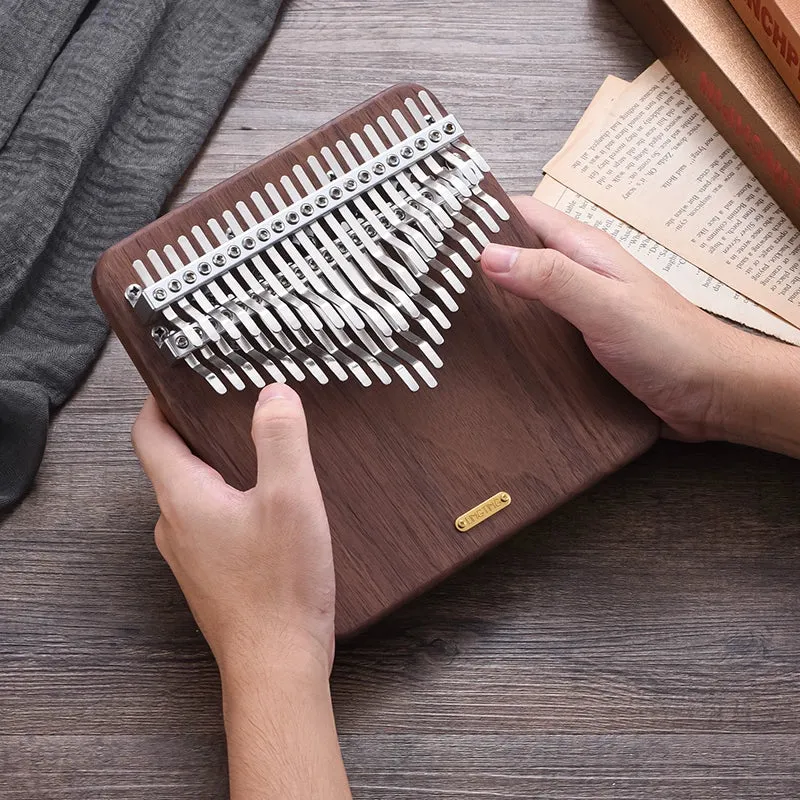 LingTing 42 Key Chromatic Kalimba Flat Solid Board Finger Thumb Piano Walnut Wood Piano