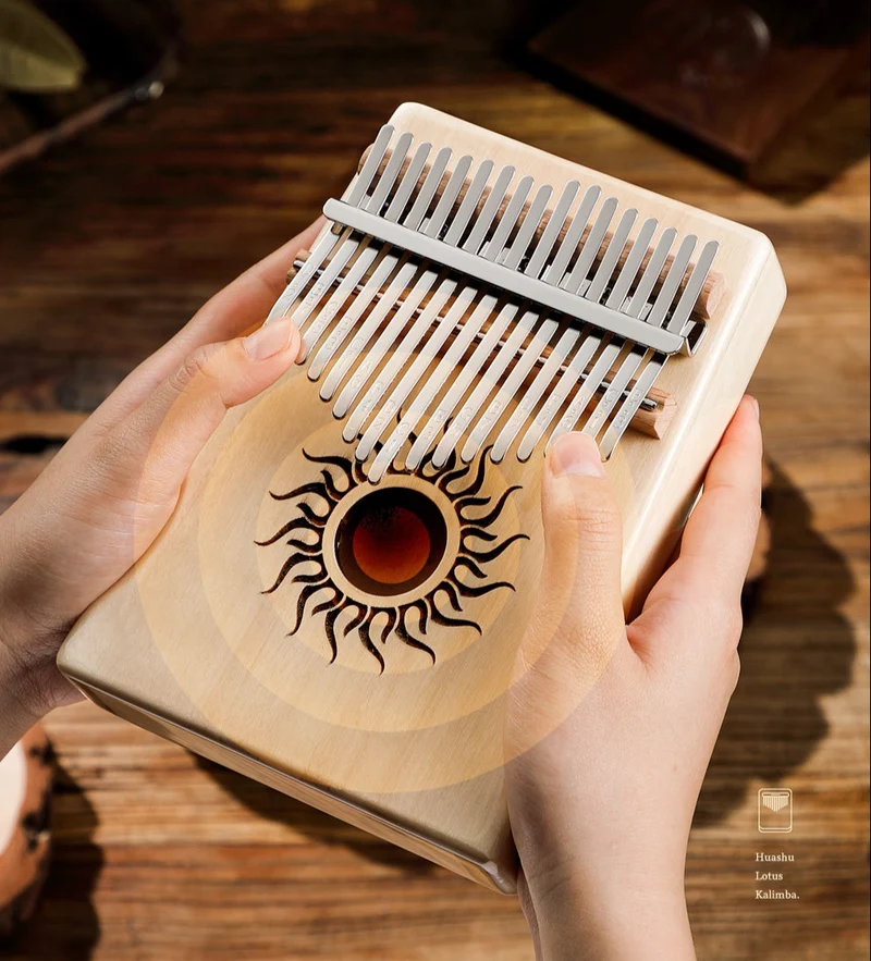 Hluru Huashu Sun God Hollow Kalimba 17/21 keys White Maple Thumb Piano