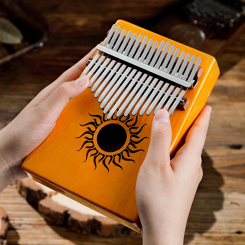 Hluru Huashu Sun God Hollow Kalimba 17/21 keys White Maple Thumb Piano