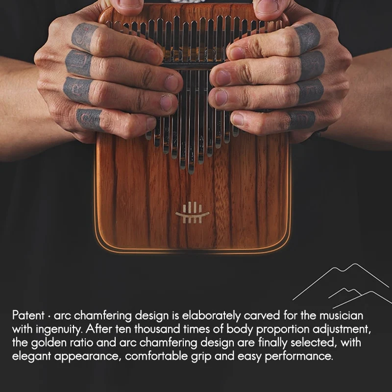 Hluru Solid Board Kalimba Gabonese Rosewood 17/21 key Flat Board Finger Thumb Piano