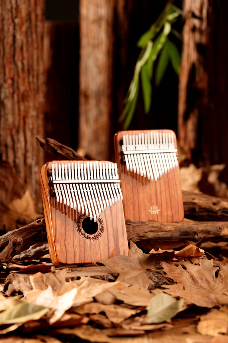 Hluru Solid Board Kalimba Gabonese Rosewood 17/21 key Flat Board Finger Thumb Piano