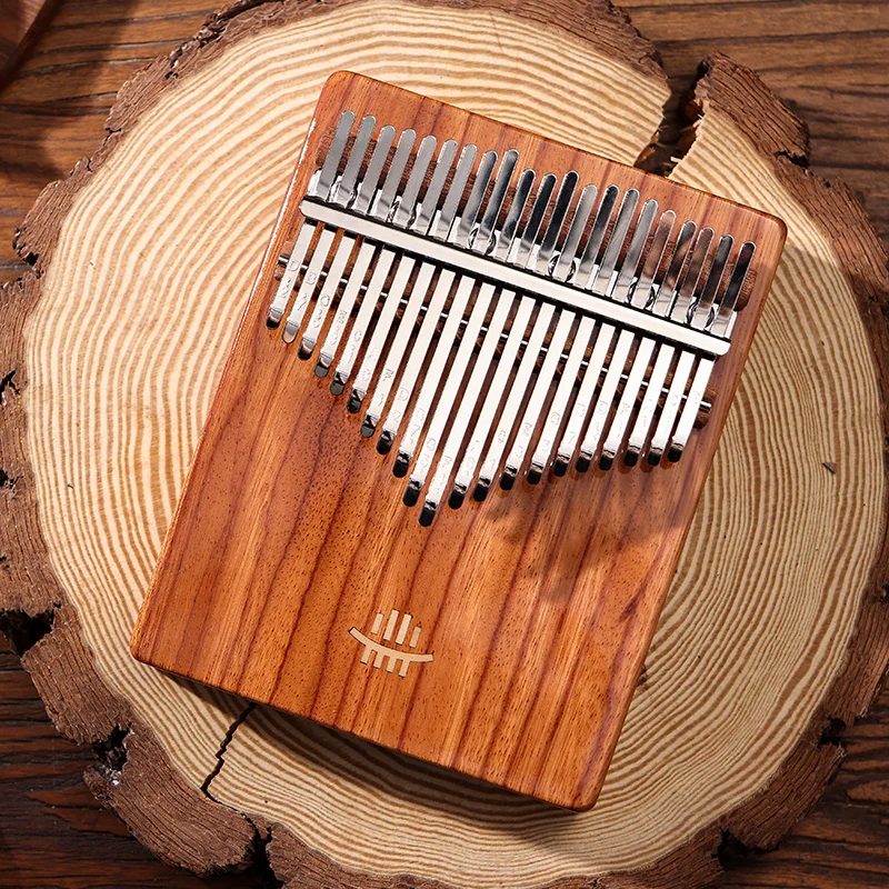 Hluru Hollow Kalimba Gabon RedRosewood 17/21 key Bottom Hole Thumb Piano