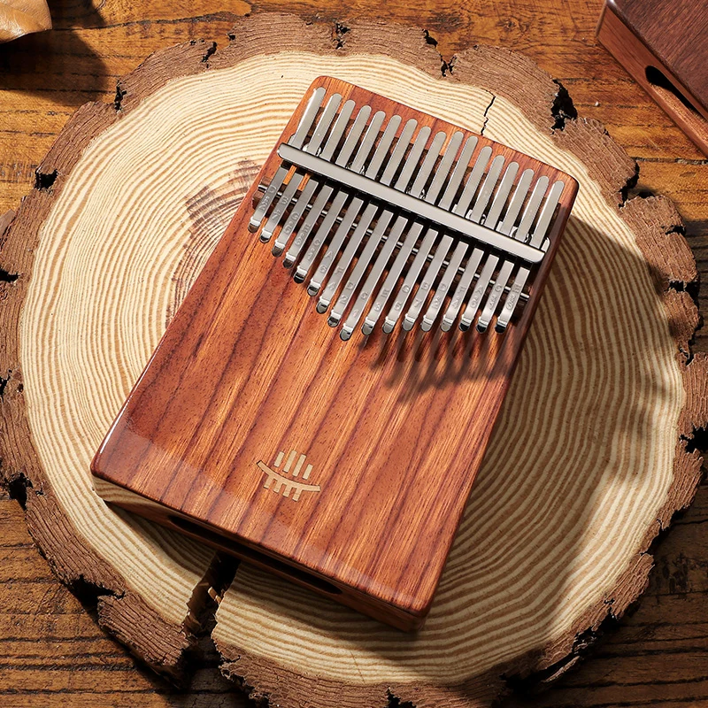 Hluru Hollow Kalimba Gabon RedRosewood 17/21 key Bottom Hole Thumb Piano