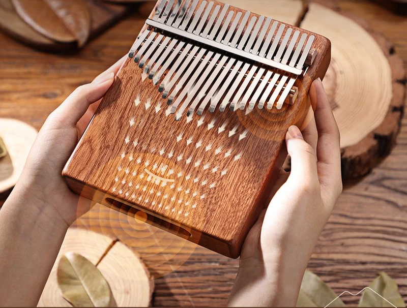 Hluru Hollow Kalimba 17/21 key Sandalwood Bottom Hole Finger Thumb Piano