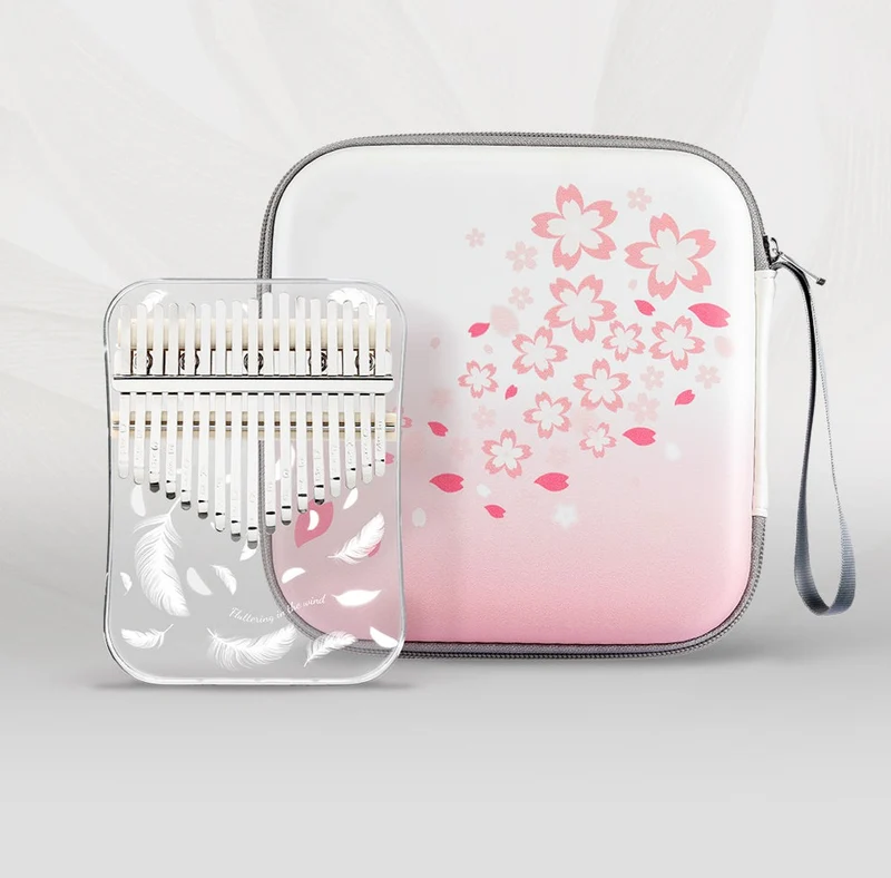 Hluru Acrylic Kalimba Feather & Dandelion 17/21 keys Solid Board Transparent Thumb Piano