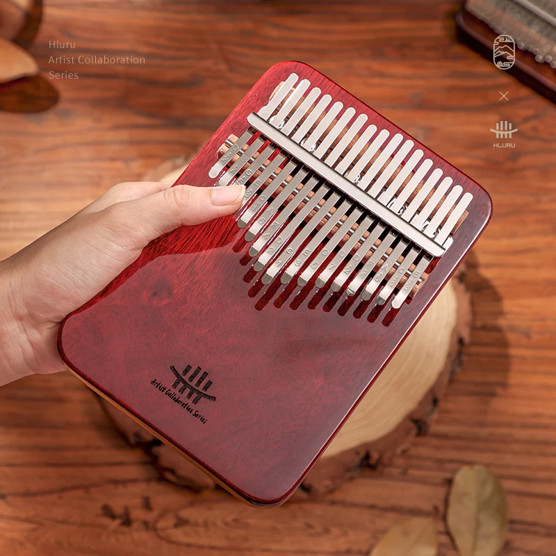 Hluru Artist Collaboration Kalimba Thumb Piano Purpleheart Wood Cherry Walnut Piano