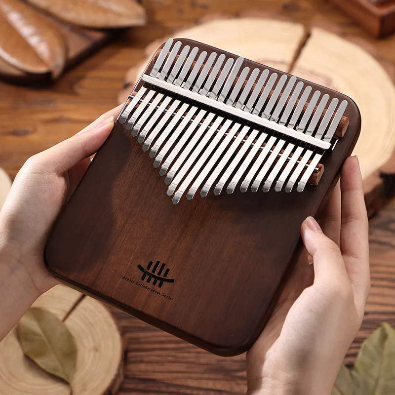Hluru Artist Collaboration Kalimba Thumb Piano Purpleheart Wood Cherry Walnut Piano