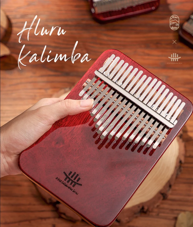 Hluru Artist Collaboration Kalimba Thumb Piano Purpleheart Wood Cherry Walnut Piano