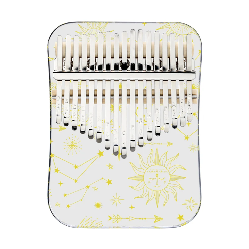 Hluru Acrylic Kalimba Constellation Zodiac Sign 17/21 keys Transparent Finger Thumb Piano