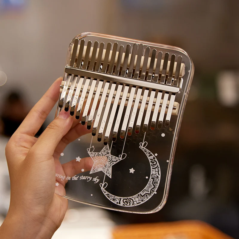 Hluru Acrylic Kalimba Constellation Zodiac Sign 17/21 keys Transparent Finger Thumb Piano