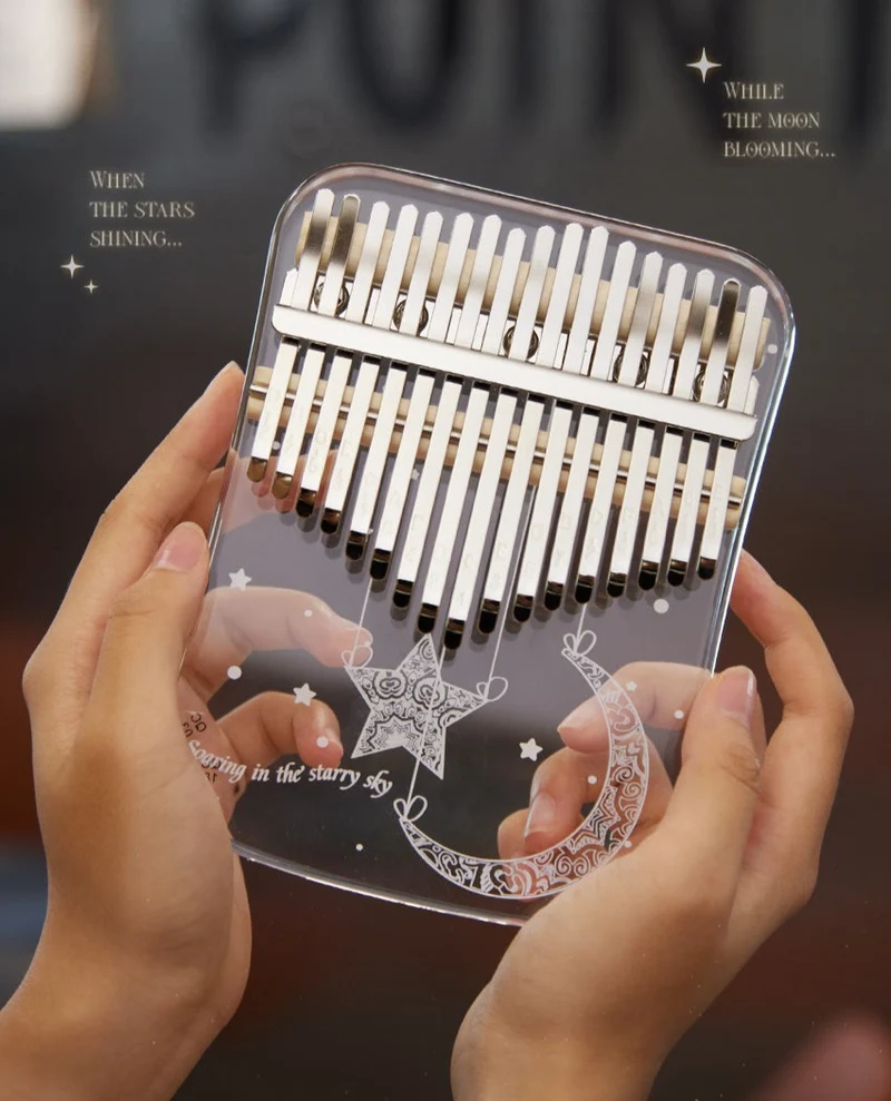 Hluru Acrylic Kalimba Constellation Zodiac Sign 17/21 keys Transparent Finger Thumb Piano