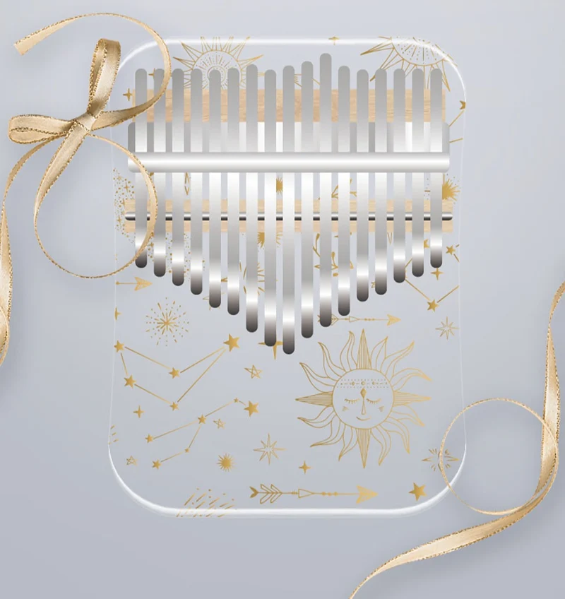 Hluru Acrylic Kalimba Constellation Zodiac Sign 17/21 keys Transparent Finger Thumb Piano