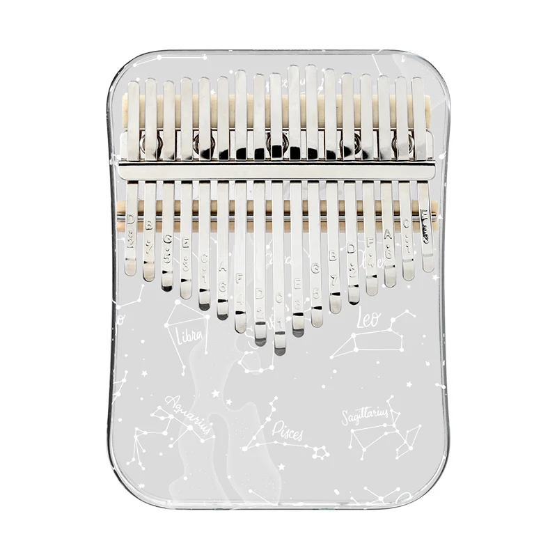 Hluru Acrylic Kalimba Constellation Zodiac Sign 17/21 keys Transparent Finger Thumb Piano