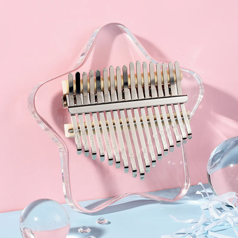 Hluru Acrylic Kalimba 17/21 keys Transparent Star Finger Thumb Piano