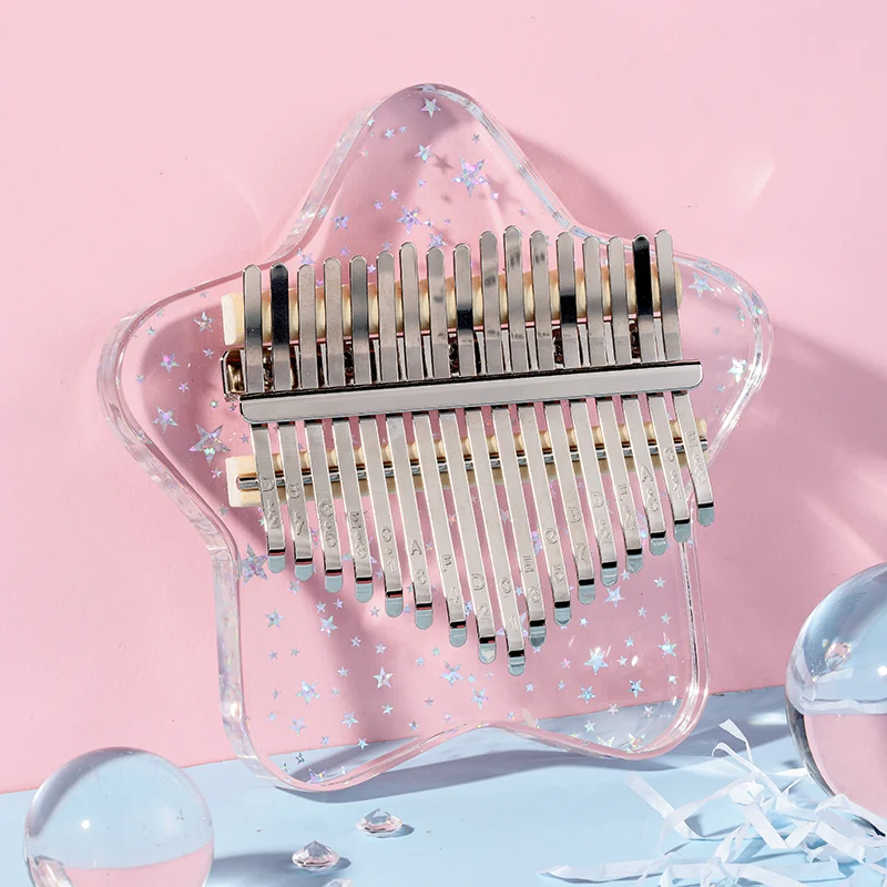 Hluru Acrylic Kalimba 17/21 keys Transparent Star Finger Thumb Piano