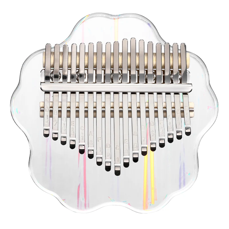 Hluru Acrylic Kalimba Piano 17/21 keys Transparent Cherry Blossom Sakura Thumb Piano