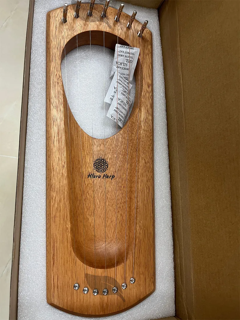 Hluru Mini Lyre Harp 7-string "Light on earth" Instrument Gift for Beginners