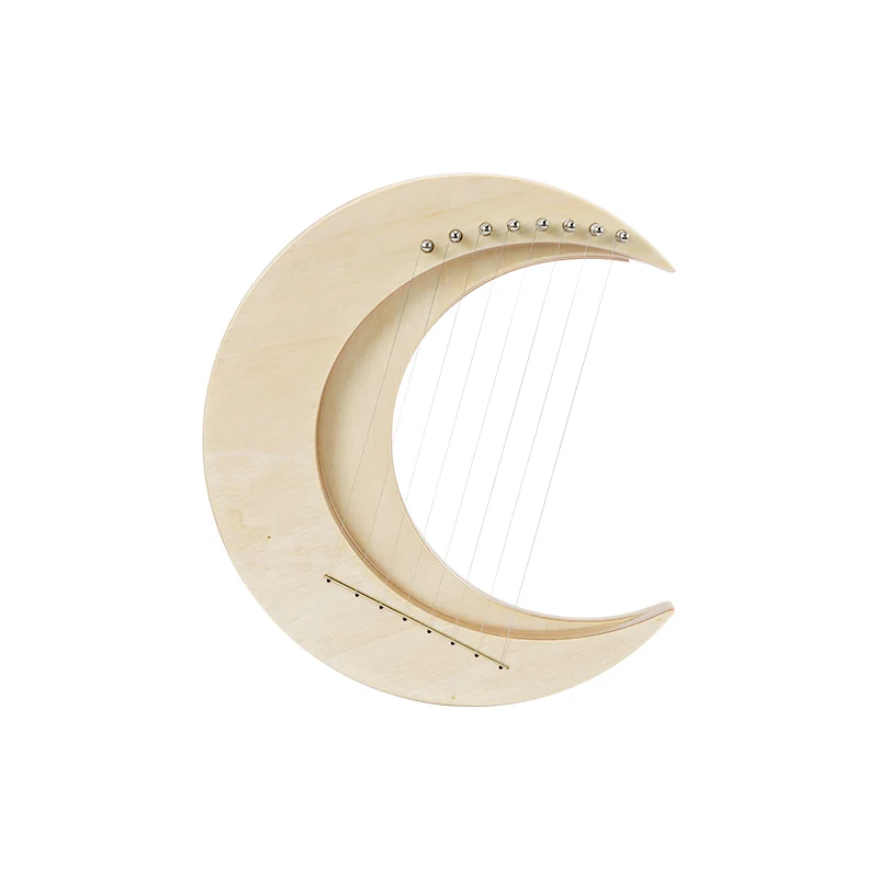 Hluru Mini Moon Lyre Harp Crescent Luna 8-string Instrument Gift