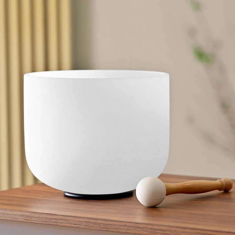 Perfect Pitch 8"-14" Crystal Singing Bowl Set Classic White Sound bowl Chakra set