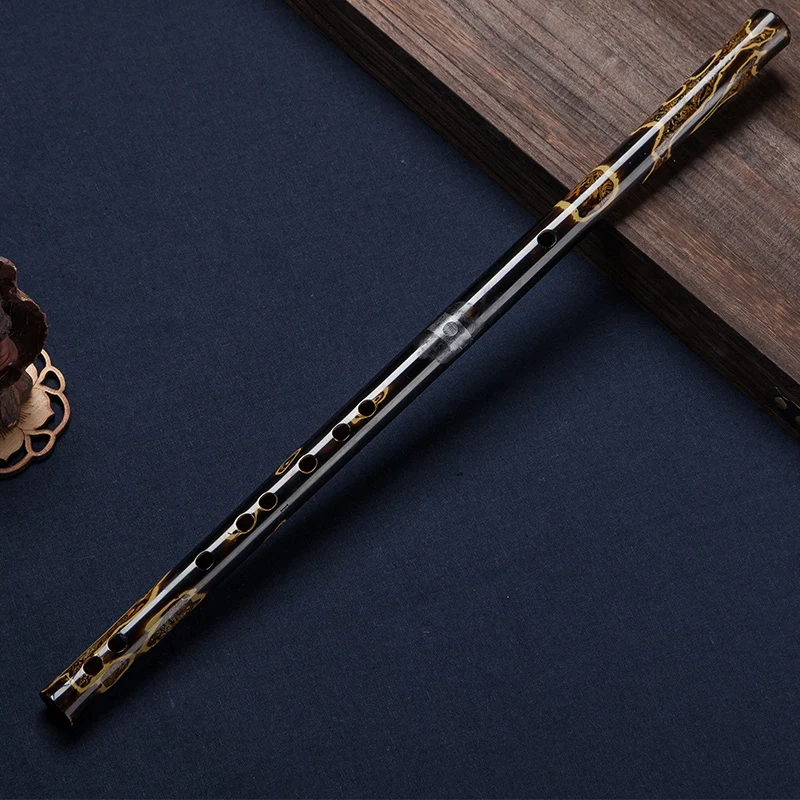 Bamboo Flute Hand Painted Dizi Expert Level Traditional Instrument Collectible Flute