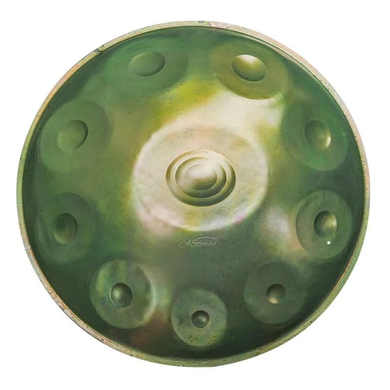 As Teman Resident Evil Handpan 10 Notes 440Hz / 432Hz Green Hang drum