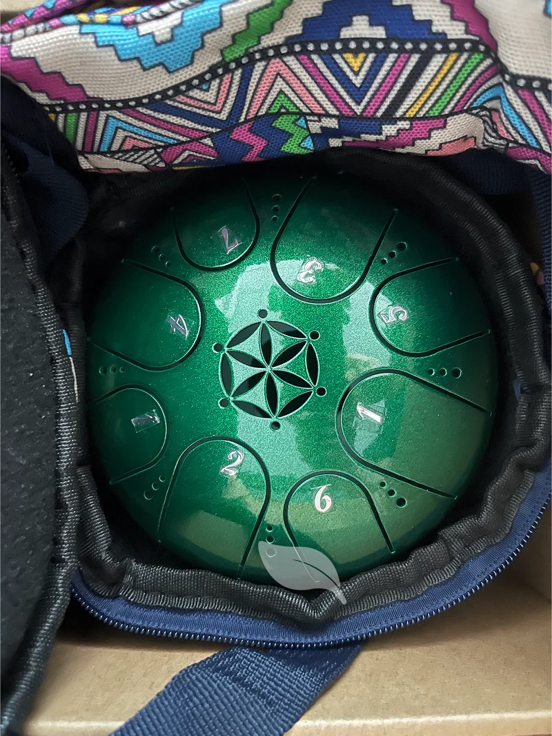 Hluru Flower of Life Mini 5.5-inch Steel Tongue Drum Gift Steel Tank Drum