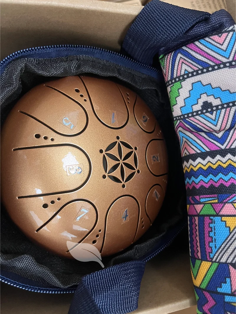 Hluru Flower of Life Mini 5.5-inch Steel Tongue Drum Gift Steel Tank Drum
