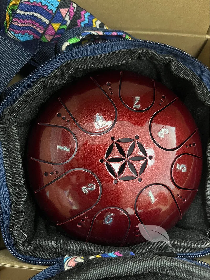 Hluru Flower of Life Mini 5.5-inch Steel Tongue Drum Gift Steel Tank Drum