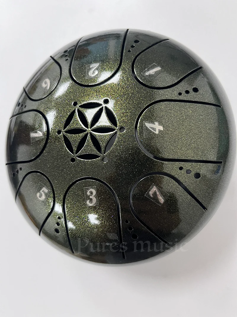 Hluru Flower of Life Mini 5.5-inch Steel Tongue Drum Gift Steel Tank Drum