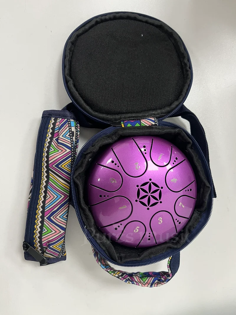 Hluru Flower of Life Mini 5.5-inch Steel Tongue Drum Gift Steel Tank Drum