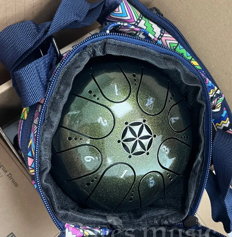 Hluru Flower of Life Mini 5.5-inch Steel Tongue Drum Gift Steel Tank Drum
