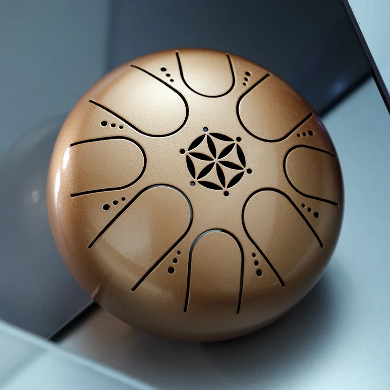 Hluru Flower of Life Mini 5.5-inch Steel Tongue Drum Gift Steel Tank Drum