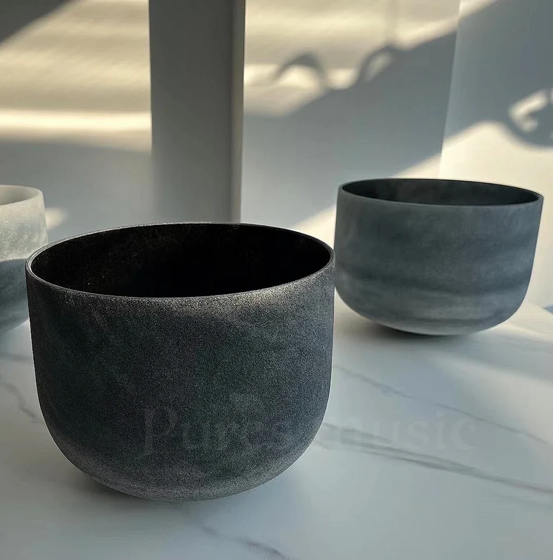 Perfect Pitch Obsidian Gemstone Crystal Singing Bowl Sound Healing Chakra Bowl