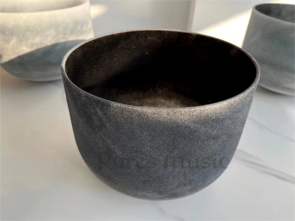 Perfect Pitch Obsidian Gemstone Crystal Singing Bowl Sound Healing Chakra Bowl
