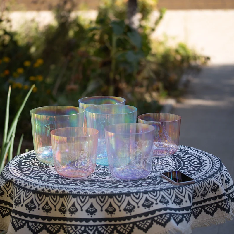 Alchemy Cosmic Light Singing Bowl Set Clear Quartz Bowl Chakra Meditation Sound Bowl